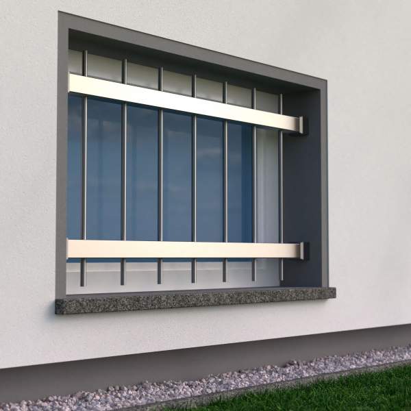Kellerfenster mit Fenstergitter geschützt